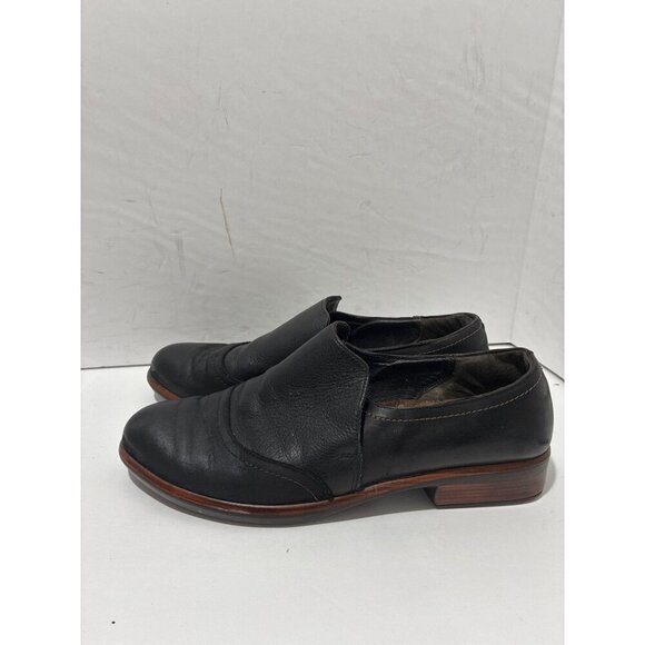 Naot Shoes Black Leather Nubuck Angin Flat Shoe size 40 9-9.5 loafers slip on - Picture 1 of 6